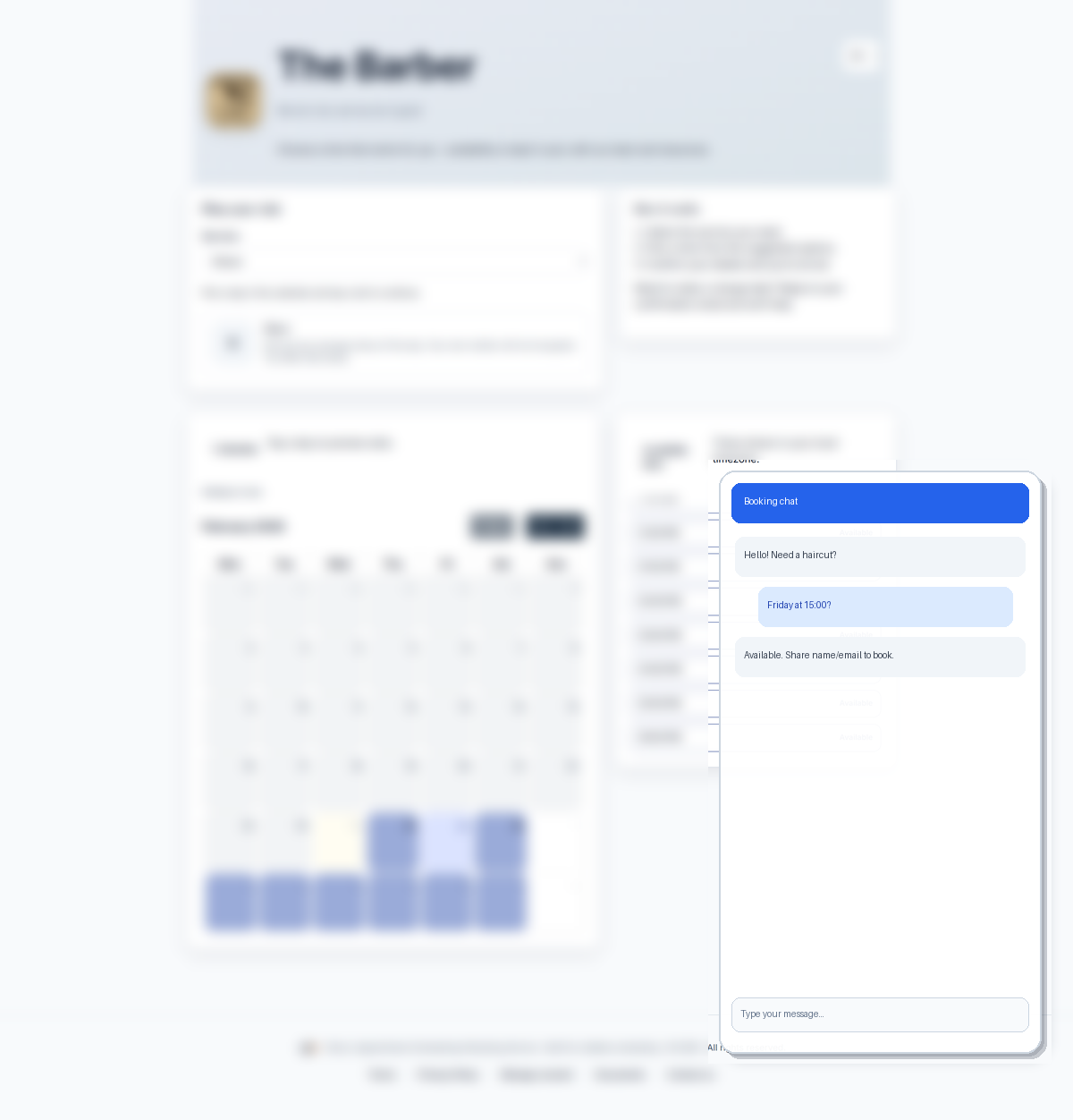 Eingebettetes Chat-Popup im Fokus über einer unscharfen Seite